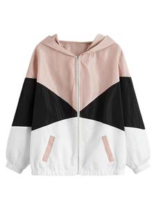 Chaquetas cortavientos de alta calidad para mujer, chaqueta con capucha deportiva básica lisa con logotipo personalizado para entrenamiento físico, correr, ocio - Product Image 5