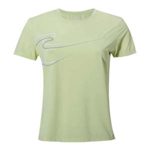 Camiseta de Cuello Redondo de Algodón Transpirable para Mujer ERKE, Ajustada, con Estampado Floral, Corta, de Verano, Tallas XS-XXL, Color Amarillo Jelly Claro - Product Image 1