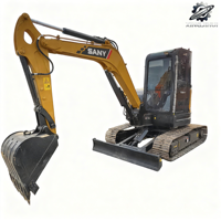 SANY SY55C Excavator Bekas Kecil 5.5 Ton Mini Crawler Beroda Karet Mesin Kawasaki Isuzu Model 2023 Bersertifikat Bekas Pakai