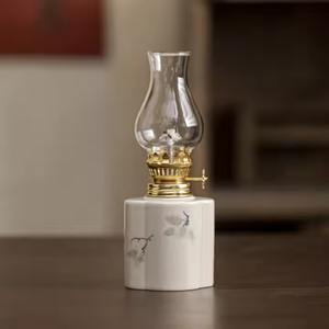 H.M.A Handicrafts Teal Rustic Finish <b>Hurricane</b> <b>Lantern</b> Oil Lamp for Nautical Theme Bedroom or Lounge Decor - Product Image 3