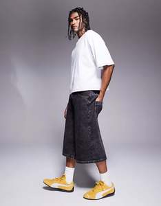 Ropa de calle de verano, pantalones cortos de mezclilla de algodón lavados desgastados holgados personalizados rectos para hombres, pantalones vaqueros de moda Vintage para hombres - Product Image 2