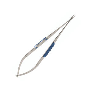 Micro Ciseaux Acier Allemand Finition Sable Lame Droite Tranchante Chirurgical Neuro Instruments Poignée En Caoutchouc Source D'alimentation Manuelle - Product Image 2