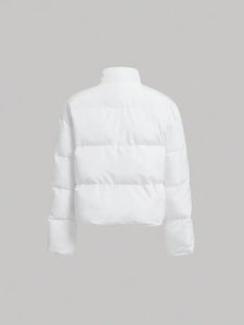 Chaqueta acolchada ligera personalizada para mujeres_niñas chaquetas femeninas de manga larga transpirables OEM al por mayor - Product Image 2