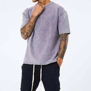 Mens Acid Wash T Shirt Custom Design High Quality Cotton Fabric Comfortable Fit Breathable Quick Dry Vintage <b>Tshirts</b> OEM - Product Image 4