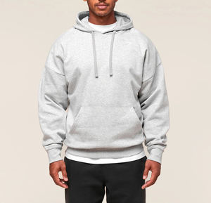 Vente en gros de sweat-shirts à capuche surdimensionnés pour hommes, épais et lourds, 100% coton molletonné/tissu éponge français, logo personnalisé brodé, poche, streetwear, usine - Product Image 1