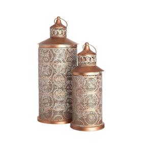 Linterna de metal decorativa con grabado floral de primera calidad adecuada para eventos espirituales, bodas y reuniones familiares culturales - Product Image 1