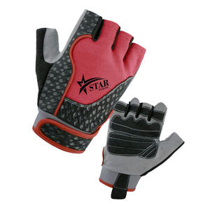 Guantes de levantamiento de pesas con correa de soporte de muñeca de 35,5 cm, guantes de gimnasio antideslizantes y transpirables de medio dedo para entrenamiento de fuerza y Fitness - Product Image 1