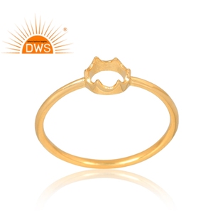 Vente chaude 925 Sterling Silver 18K Or Jaune Plaqué Bague Empilable Demi Fine Fabricant de Bijoux - Product Image 1