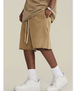 2025 nueva moda al por mayor pantalones cortos deportivos de Fitness para hombres pantalones cortos de chándal de lana de algodón estampados - Product Image 3