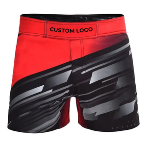 Short MMA noir blanc à fente élevée Short de sport Ufc à séchage rapide Impression par sublimation - Product Image 3