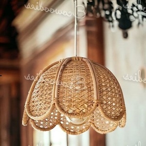 โคมไฟระย้าหวายดีไซน์ศิลปะสมัยใหม่โคมไฟหวายตกแต่งโคมไฟหวายโคมไฟไม้ไผ่สำหรับห้องรับประทานอาหารห้องนั่งเล่นห้องโถง - Product Image 1