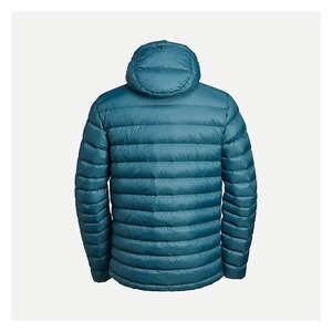 แจ็คเก็ตพัฟเฟอร์ผ้าแคนวาสแบบมีโลโก้สั่งทำที่ดีที่สุดประจำปี 2025 สำหรับผู้ชาย สไตล์ไฮสตรีท แจ็คเก็ตทรงบับเบิ้ลมีฮู้ดและกันลมสำหรับฤดูหนาว - Product Image 3