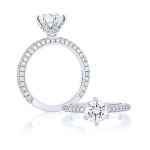 Anillo de compromiso de diamante cultivado en laboratorio, oro y plata exclusivo de 10 quilates, corte redondo de 1 quilate VVS2 E Color IGI, proveedor ético certificado - Product Image 6