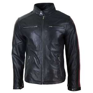 Chaqueta de Cuero de Oveja Original para Hombre de Excelente Calidad, Diseño Vintage de Última Moda, Chaqueta de Cuero Genuino Estilo Motero OEM - Product Image 1