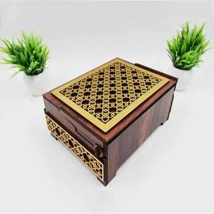 Caja de Joyería de Madera Personalizable, Apta para Muebles, con Acabado Artístico Tallado, para Colocar de Forma Segura en Mesas de Tocador, Bajo Costo - Product Image 6