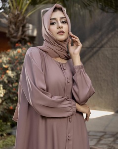 2025 élégant couleur unie fabricant pakistanais turquie dubaï modeste Abaya Cardigan doux crêpe ample longue Maxi traditionnel musulman - Product Image 2