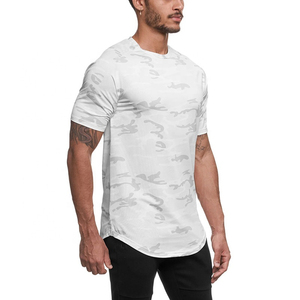 Camiseta de gimnasio transpirable de secado rápido de la mejor calidad para hombres Camiseta en blanco OEM personalizada al por mayor con patrón sólido a precio barato - Product Image 2