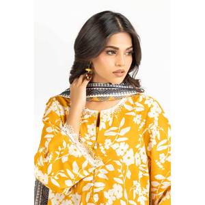 Conjunto de Traje de 3 Piezas Estampado Color Mostaza para Mujer - Product Image 3