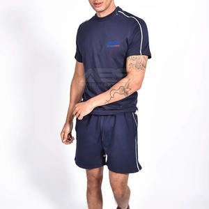 Ensemble t-shirt et short pour homme, couleur unie, été, décontracté, 100% coton, séchage rapide - Product Image 2