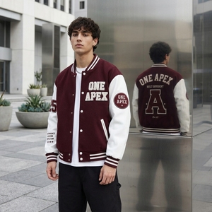 เสื้อแจ็คเก็ตสไตล์ Letterman ผ้าวูลผสมพรีเมียมแบบสั่งทำพิเศษสำหรับผู้ชาย ปักลายติดกระดุมแบบ Snap  สตรีทแวร์ แฟชั่นสไตล์วิทยาลัย  OEM ODM - Product Image 6