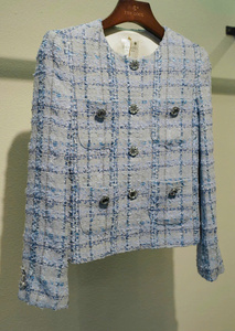 Chaqueta de invierno de lana de lujo informal elegante para mujer, Tweed de Jade de alta calidad con capucha, estampado de punto de moda, poliéster transpirable hecho - Product Image 2