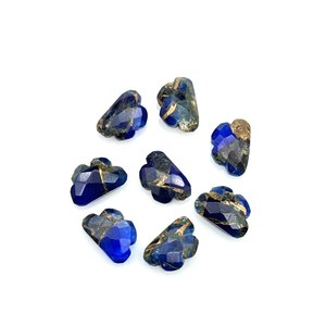 Perles de nuage facettées en turquoise cuivre bleu, pierres sculptées à la main pour la fabrication de bijoux - Product Image 3