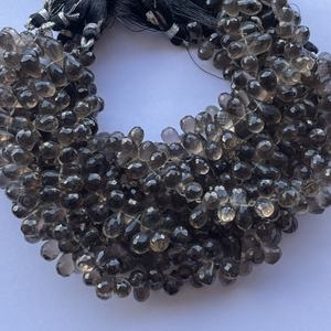4mm 6mm 8mm Natural marrón ahumado cuarzo piedra facetada Briolette lágrima gotas cuentas hebras del fabricante en línea India Alibaba - Product Image 4