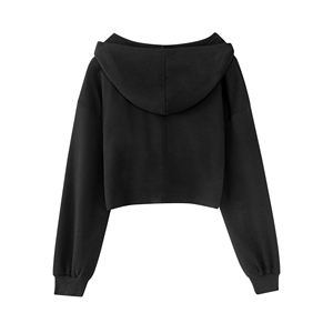 Sweat à capuche respirant de qualité supérieure pour femme gamme de mode Anti-rides haut court goutte épaule sweats à capuche pour femmes - Product Image 4