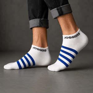 Chaussettes de sport pour hommes avec compression, anti-transpiration, logo personnalisable, imprimé rayé mignon pour un style sportif - Product Image 2
