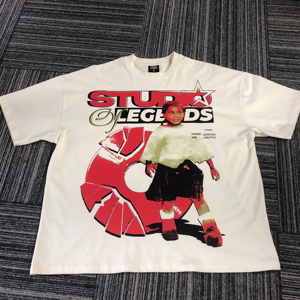 Vente en gros T-shirt épais 100% coton 260g/m2, t-shirts graphiques surdimensionnés à imprimé DTG, t-shirts ajustés pour hommes - Product Image 4