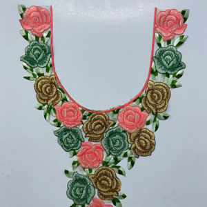 Col de cou brodé étincelant avec séquence brillante Style cousu pour robes indiennes Blouses Sarees Kurtis en filet - Product Image 1