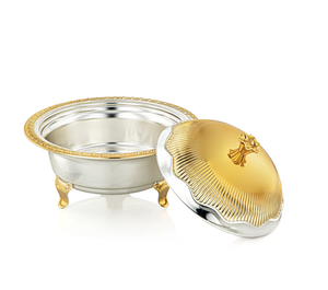 Nuevo Tazón de Dátiles de Metal Estilo Árabe con Diseño Grabado en Plata para Servir Dulces en Bodas, Hoteles, Mesa, Frutos Secos - Product Image 6