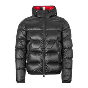 Logotipo personalizado de poliéster de los hombres Heavy Winter Puffer Bubble Jacket Coat Puffer Jacket con capucha - Product Image 1