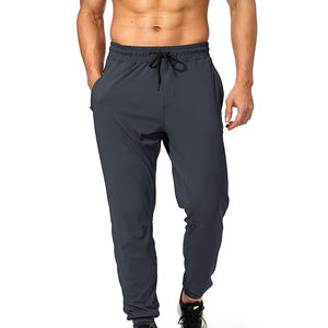Pantalones Deportivos de Chándal para Hombre, Cintura Alta, Ajustados, Transpirables, Color Negro Sólido, Casuales, para Invierno, Tallas Grandes - Product Image 1