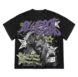 Diseño totalmente personalizado y logotipo gráfico OEM servicio unisex 100% algodón 320gsm ligero camiseta de gran tamaño a precio al por mayor - Product Image 5