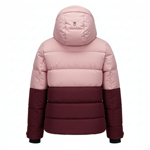 Chaqueta de Esquí Acolchada de Dos Tonos de Lujo para Mujer MITEXCO, Rosa y Marrón, Impermeable, Aislada, con Capucha, para Invierno, Snowboard, Abrigo para Exteriores - Product Image 2
