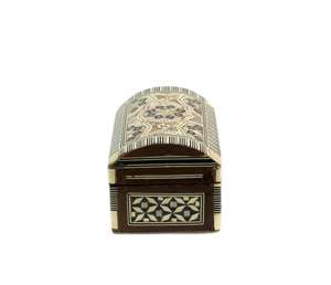 Boîte de rangement de bijoux de luxe moderne en bois fait main avec incrustation de nacre et gravure florale, organisateur décoratif - Product Image 6