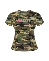 T-shirt Écologique pour Femme, Rose et Vert, Motif Diamants, Style Décontracté et Élégant, pour Sororité Grecque et Fraternité Universitaire, Collection Été 'Pretty Girl'