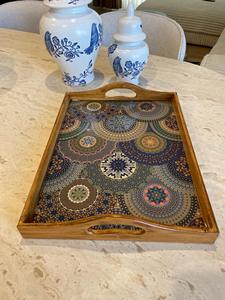 Bandeja de Servicio de Diseño con Recubrimiento de Esmalte de Madera MDF, Bandeja de Mesa de Alta Calidad para Hoteles y Restaurantes - Product Image 2