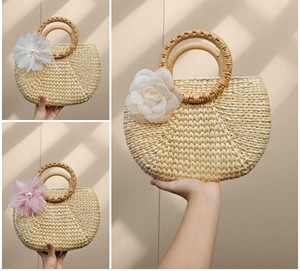 Water Hyacinth Bohemian Style Rectangle <b>Storage</b> <b>Basket</b> with Handle Eco-Friendly Clothing <b>Storage</b> for Beach Use - Product Image 6