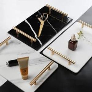 Bandeja de servicio de resina de estilo sofisticado clásico elegante Acabado de mármol pulido brillante de estilo sofisticado clásico para uso doméstico - Product Image 3