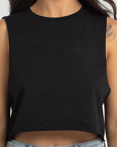 เสื้อกล้ามครอปถักสำหรับผู้หญิงเสื้อกล้ามครอปเอวลอยใส่สบายสำหรับใส่ไปยิมเล่นกีฬา - Product Image 4