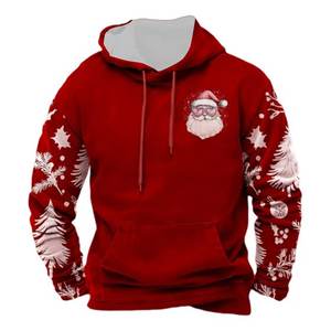 Christmas Lights <b>Red</b> Santa Hat Digital Printing Fleece Unisex Pullover <b>Hoodie</b> Solid <b>Zipper</b> Winter Hooded Sweatshirt - Product Image 6