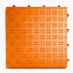 Diamond Orange 12\" X 12\" X .5\" Modular Garage Flooring <b>Tiles</b> 24 Pack (<b>Covers</b> 24 Square Feet) - Product Image 1