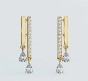 10k or massif rond et poire coupe laboratoire cultivé diamant boucles d'oreilles vis arrière boucles d'oreilles laboratoire diamant Halo boucles d'oreilles CVD diamant - Product Image 6