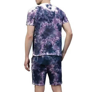 Último diseño transpirable verano Tie Dye impresión alta calidad hombres pantalones cortos conjunto ropa Casual - Product Image 3