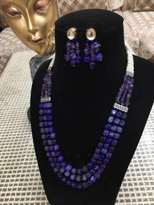 Stylish Three Layer Designer Mala Necklace <b>Set</b> <b>Beaded</b> In Pearl with Shimmering Zircon for Party Wedding Engagement Wear - Product Image 3