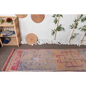 2.4x9.7 ft Turkish Vintage Rug, <b>Runner</b> Rug, Herki <b>Red</b> Wool Rug - Product Image 5