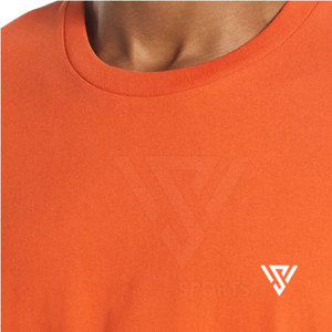 Camiseta de secado rápido para exteriores para hombre, patrón sólido, cuello redondo, diseño de hombro caído, Pakistán, algodón, poliéster, patrón impreso, servicio OEM - Product Image 3