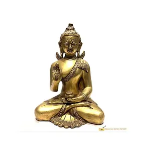 Statua in ottone di Buddha per la decorazione dell'ambiente camera/ufficio/giardino e religioso | Statua in ottone di alta qualità realizzata in Nepal